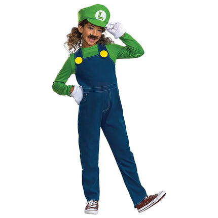 Kids Elevated Super Mario Brothers Luigi Costume