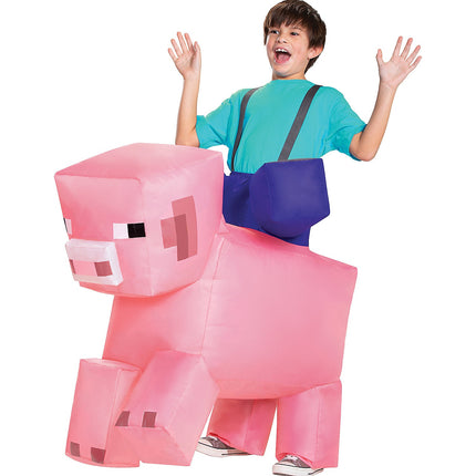 Kids Inflatable Minecraft Pig Ride On Costume