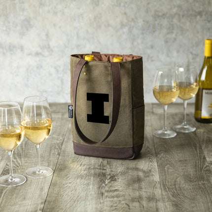 Illinois Fighting Illini - 2 Bottle Insulated Wine Cooler Bag
