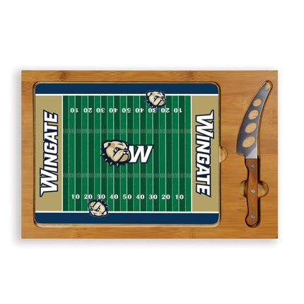 Wingate University Bulldogs - Icon Glass Top Cutting Board & Knife Set