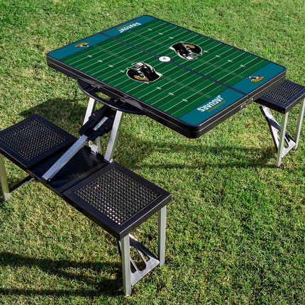 Jacksonville Jaguars Football Field - Picnic Table Portable Folding Table with Seats