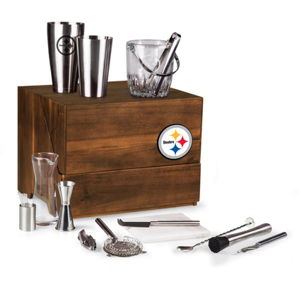Pittsburgh Steelers Madison Acacia Tabletop Bar Set