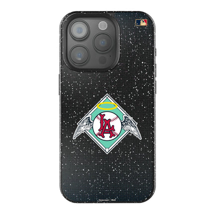 LA Angels 1961-1965 - Cooperstown Collection Linen Black Bling Phone Case for Apple iPhone