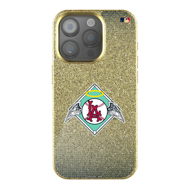 LA Angels 1961-1965 - Cooperstown Collection Linen Bling Phone Case for Apple iPhone
