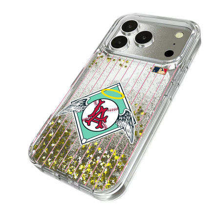 LA Angels 1961-1965 - Cooperstown Collection Pinstripe Glitter Phone Case for Apple iPhone