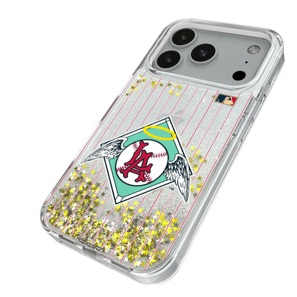 LA Angels 1961-1965 - Cooperstown Collection Pinstripe Glitter Phone Case for Apple iPhone