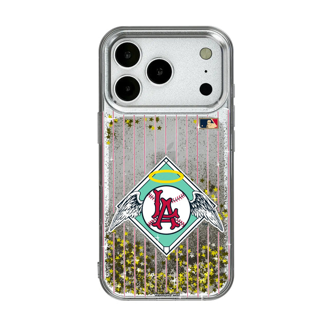 LA Angels 1961-1965 - Cooperstown Collection Pinstripe Glitter Phone Case for Apple iPhone
