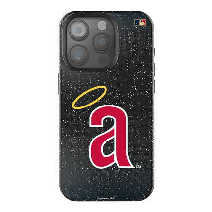 LA Angels 1971 - Cooperstown Collection Linen Black Bling Phone Case for Apple iPhone
