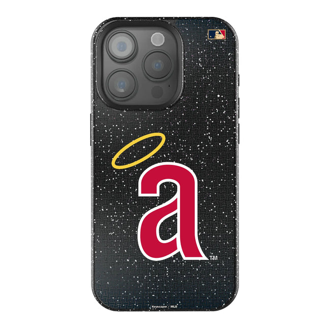 LA Angels 1971 - Cooperstown Collection Linen Black Bling Phone Case for Apple iPhone