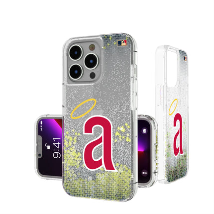 LA Angels 1971 - Cooperstown Collection Linen Glitter Phone Case for Apple iPhone