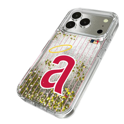 LA Angels 1971 - Cooperstown Collection Pinstripe Glitter Phone Case for Apple iPhone