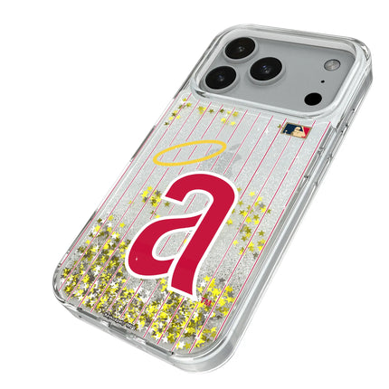 LA Angels 1971 - Cooperstown Collection Pinstripe Glitter Phone Case for Apple iPhone