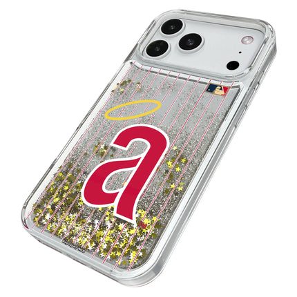 LA Angels 1971 - Cooperstown Collection Pinstripe Glitter Phone Case for Apple iPhone