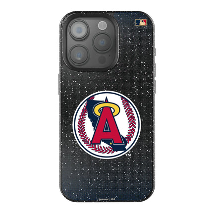 LA Angels 1986-1992 - Cooperstown Collection Linen Black Bling Phone Case for Apple iPhone