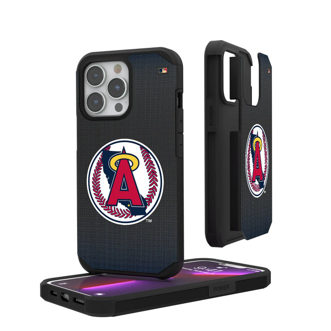 LA Angels 1986-1992 - Cooperstown Collection Linen Rugged Phone Case for Apple iPhone