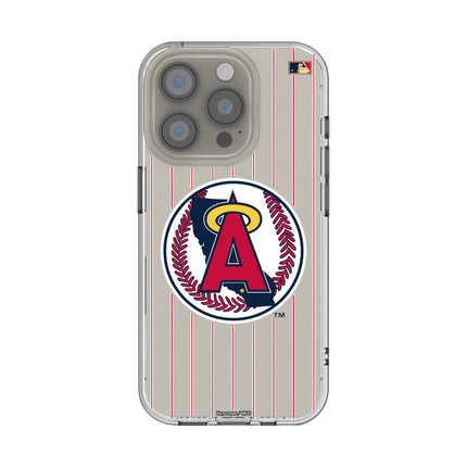 LA Angels 1986-1992 - Cooperstown Collection Pinstripe Clear Phone Case for Apple iPhone