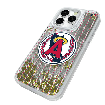 LA Angels 1986-1992 - Cooperstown Collection Pinstripe Glitter Phone Case for Apple iPhone