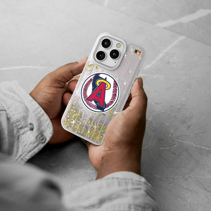 LA Angels 1986-1992 - Cooperstown Collection Pinstripe Glitter Phone Case for Apple iPhone