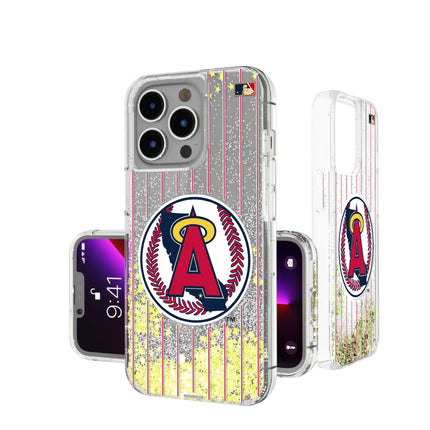 LA Angels 1986-1992 - Cooperstown Collection Pinstripe Glitter Phone Case for Apple iPhone