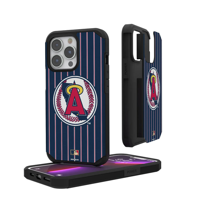 LA Angels 1986-1992 - Cooperstown Collection Pinstripe Rugged Phone Case for Apple iPhone