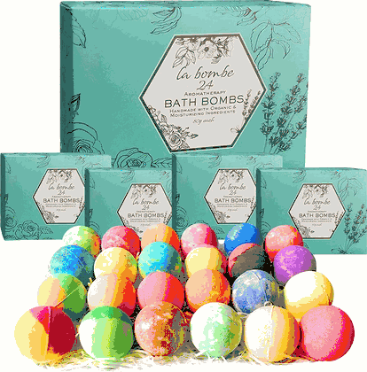 La Bombe Natural Bath Bomb Gift Set - 24 Pieces