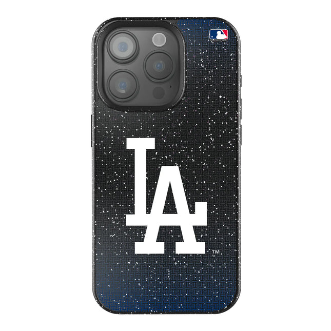 LA Dodgers Linen Black Bling Phone Case for Apple iPhone