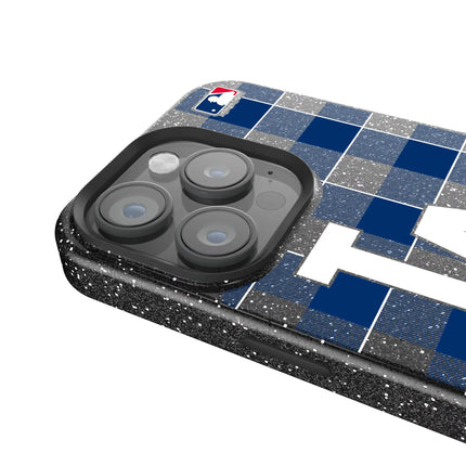 LA Dodgers Plaid Black Bling Phone Case for Apple iPhone