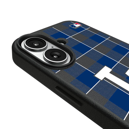 LA Dodgers Plaid MagSafe Compatible Phone Case for Apple iPhone