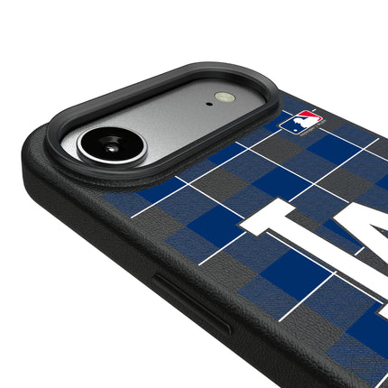 LA Dodgers Plaid MagSafe Compatible Phone Case for Apple iPhone