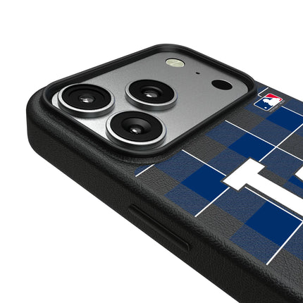 LA Dodgers Plaid MagSafe Compatible Phone Case for Apple iPhone