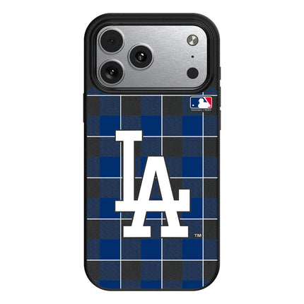 LA Dodgers Plaid MagSafe Compatible Phone Case for Apple iPhone