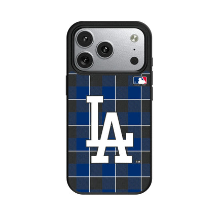 LA Dodgers Plaid MagSafe Compatible Phone Case for Apple iPhone