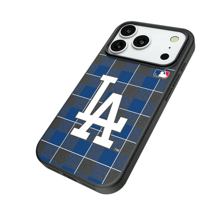 LA Dodgers Plaid MagSafe Compatible Phone Case for Apple iPhone