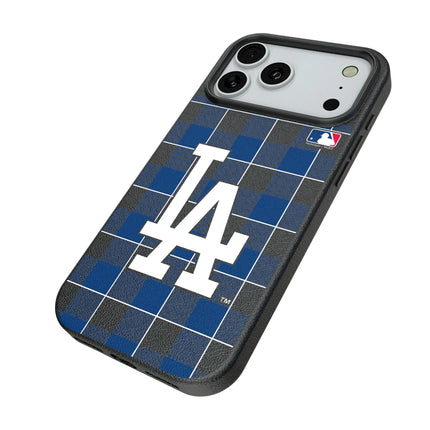 LA Dodgers Plaid MagSafe Compatible Phone Case for Apple iPhone
