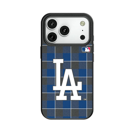LA Dodgers Plaid MagSafe Compatible Phone Case for Apple iPhone