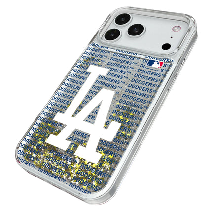 LA Dodgers Text Backdrop Glitter Phone Case for Apple iPhone