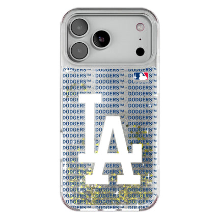 LA Dodgers Text Backdrop Glitter Phone Case for Apple iPhone