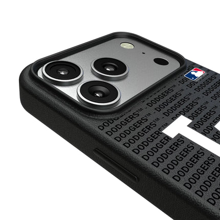 LA Dodgers Text Backdrop MagSafe Compatible Phone Case for Apple iPhone