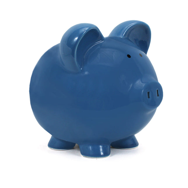 Large Dark Blue Piggy Bank