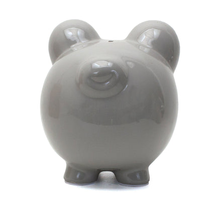 Large Gray Ceramic Piggy Bank