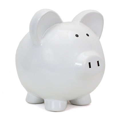 Large White Ceramic Piggy Bank