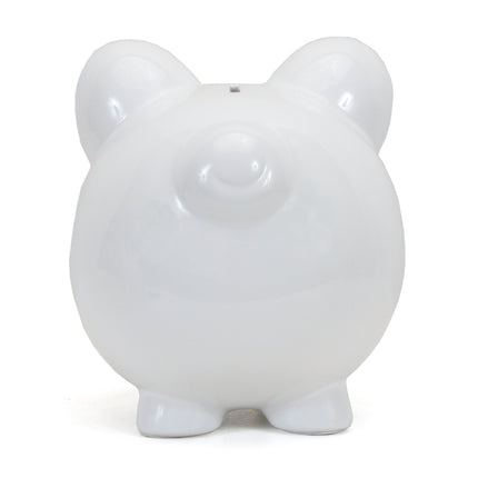 Medium White Ceramic Piggy Bank