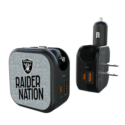 Las Vegas Raiders Deco 2 in 1 USB A/C Charger