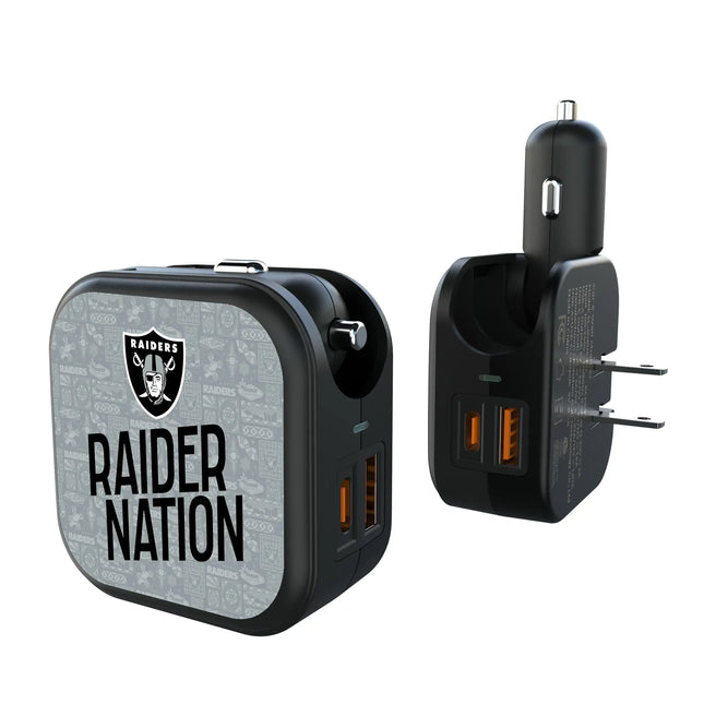 Las Vegas Raiders Deco 2 in 1 USB A/C Charger