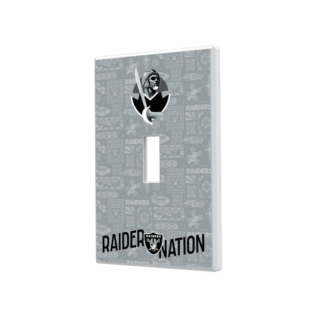 Las Vegas Raiders Deco Hidden-Screw Light Switch Plate