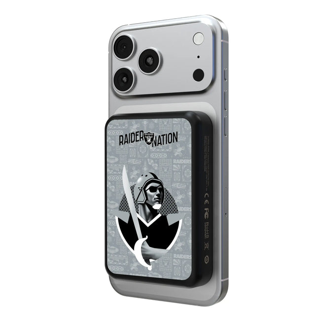Las Vegas Raiders Deco Wireless Mag Power Bank