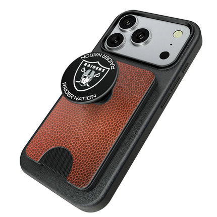Las Vegas Raiders Football PopSockets MagSafe-Compatible PopWallet+