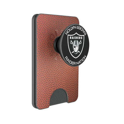 Las Vegas Raiders Football PopSockets MagSafe-Compatible PopWallet+