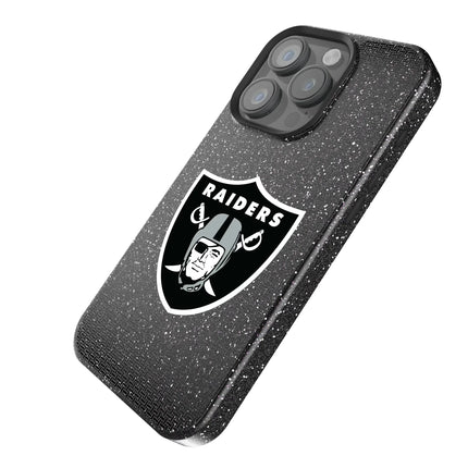 Las Vegas Raiders Linen Black Bling Phone Case for Apple iPhone