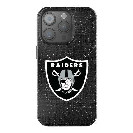 Las Vegas Raiders Linen Black Bling Phone Case for Apple iPhone